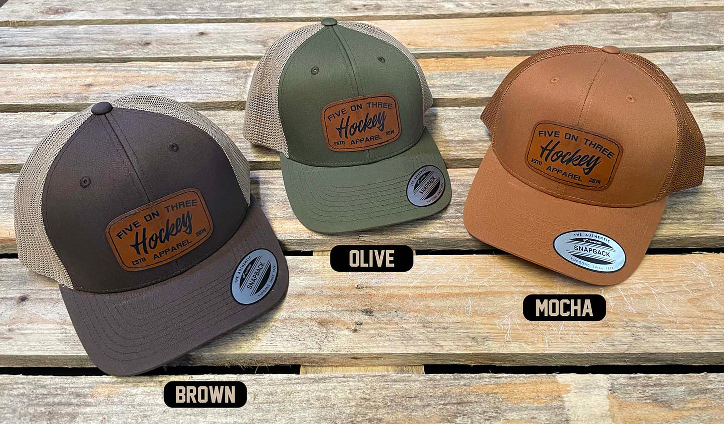 Leather Patch Retro Trucker Cap