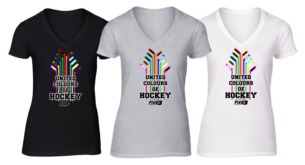 United Colours of Hockey Lady Fit Vee Neck T Shirt
